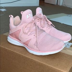 APL x lululemon pink high top shoes